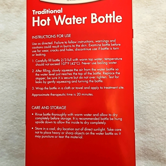 Hot Water Bottle Traditional Rubber Type. New In Box - Picture 3 of 7